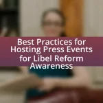 Best Practices for Hosting Press Events for Libel Reform Awareness