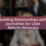 Building Relationships with Journalists for Libel Reform Advocacy