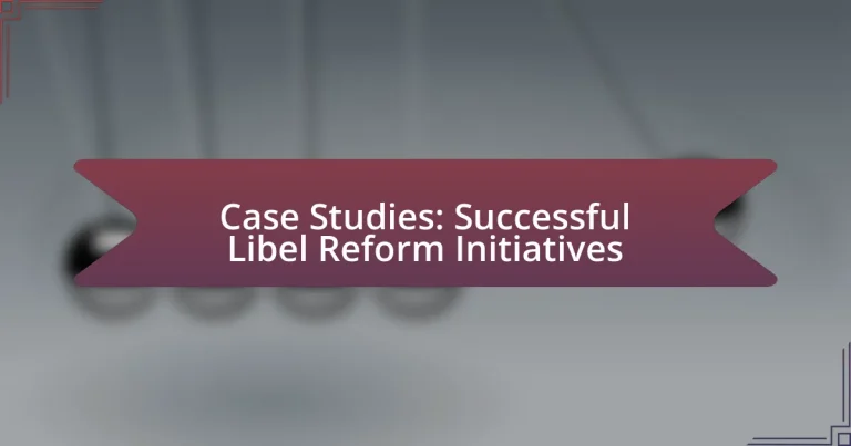 Case Studies: Successful Libel Reform Initiatives