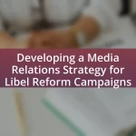 Developing a Media Relations Strategy for Libel Reform Campaigns