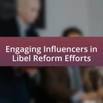 Engaging Influencers in Libel Reform Efforts
