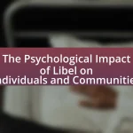 The Psychological Impact of Libel on Individuals and Communities