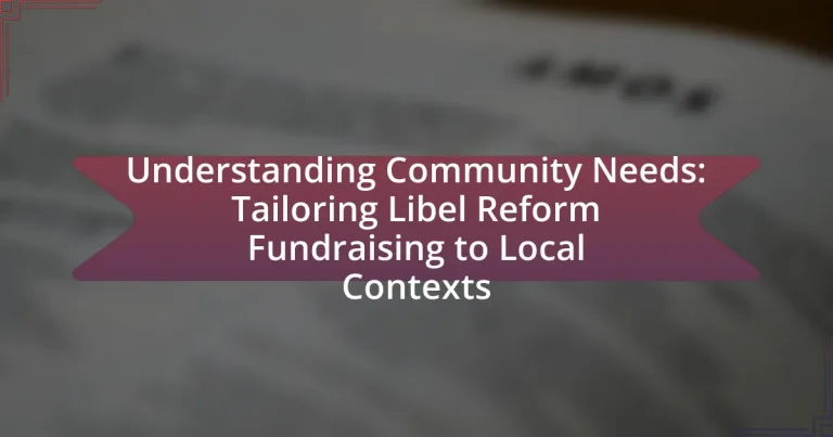Understanding Community Needs: Tailoring Libel Reform Fundraising to Local Contexts