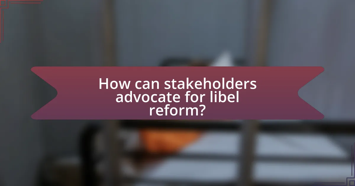 How can stakeholders advocate for libel reform?