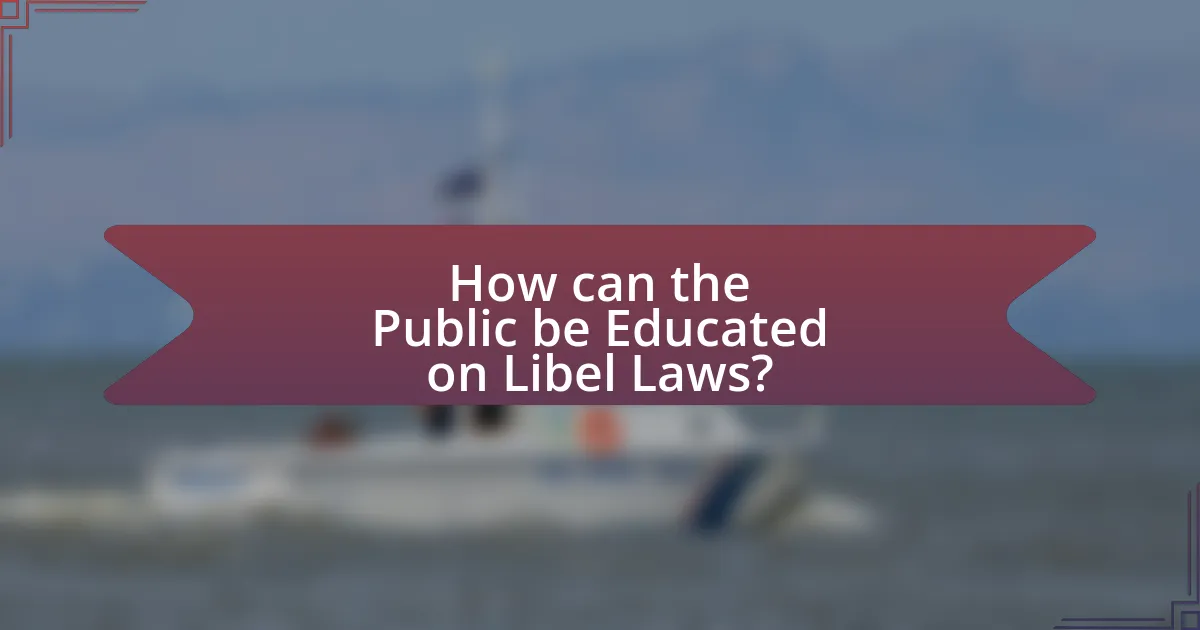 How can the Public be Educated on Libel Laws?