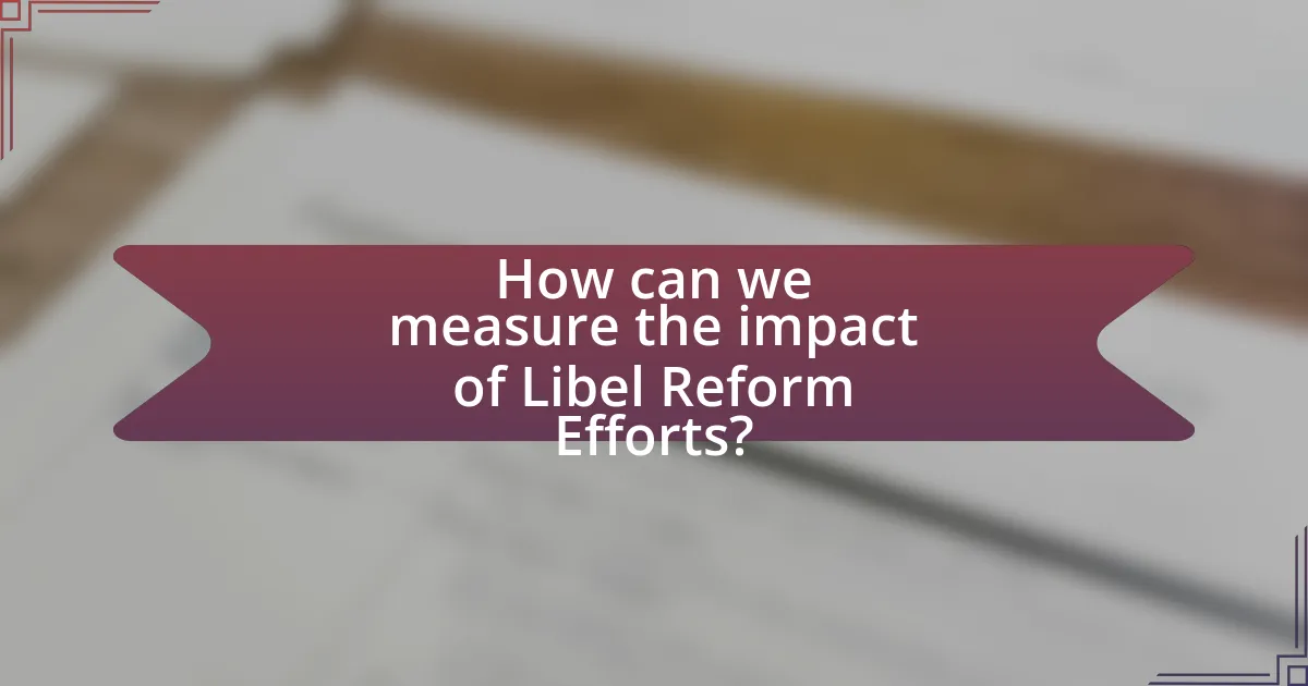 How can we measure the impact of Libel Reform Efforts?