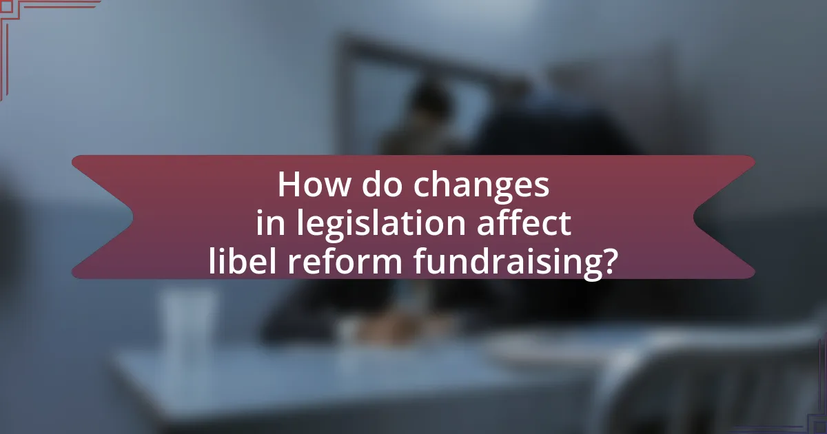 How do changes in legislation affect libel reform fundraising?