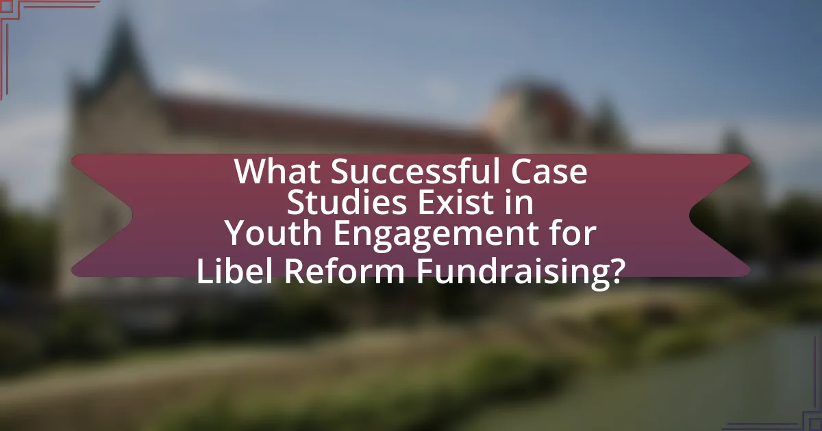 What Successful Case Studies Exist in Youth Engagement for Libel Reform Fundraising?