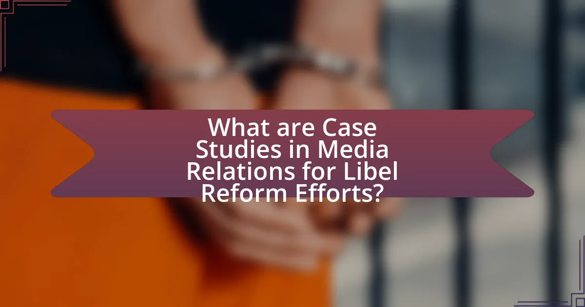 What are Case Studies in Media Relations for Libel Reform Efforts?