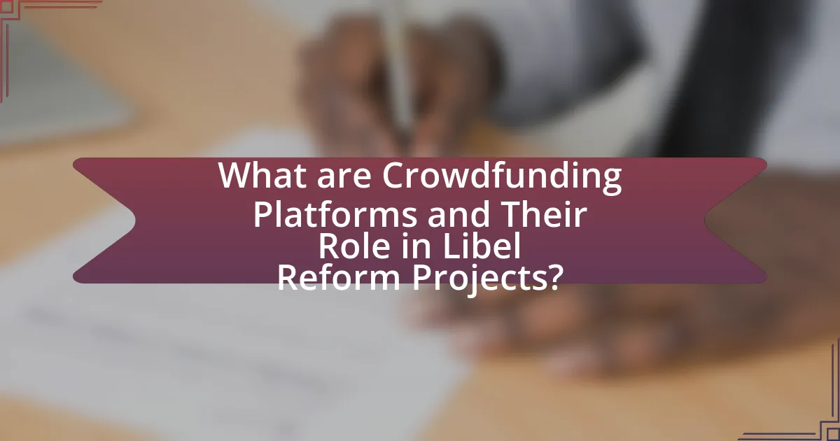 What are Crowdfunding Platforms and Their Role in Libel Reform Projects?