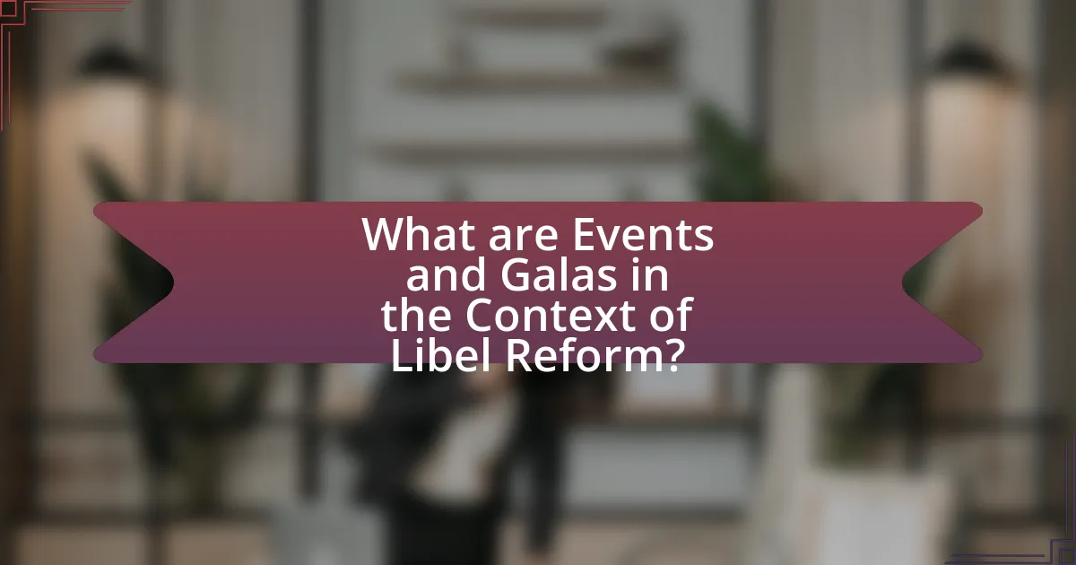 What are Events and Galas in the Context of Libel Reform?
