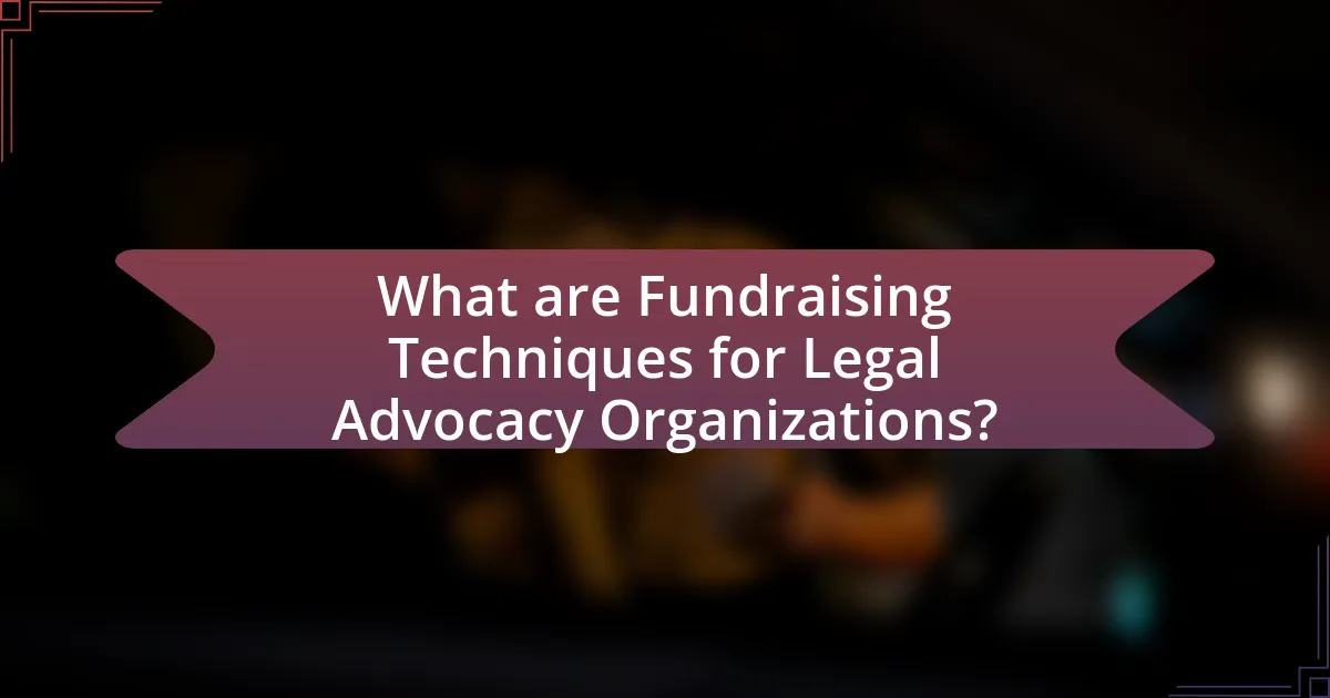 What are Fundraising Techniques for Legal Advocacy Organizations?