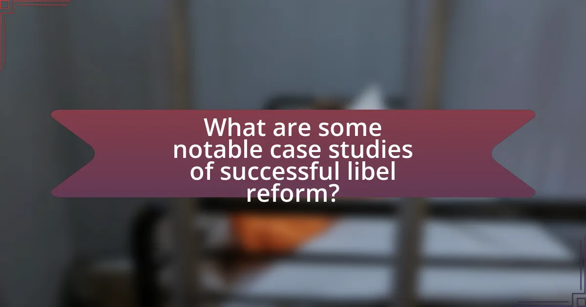 What are some notable case studies of successful libel reform?