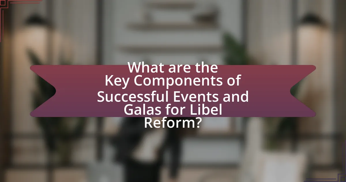 What are the Key Components of Successful Events and Galas for Libel Reform?