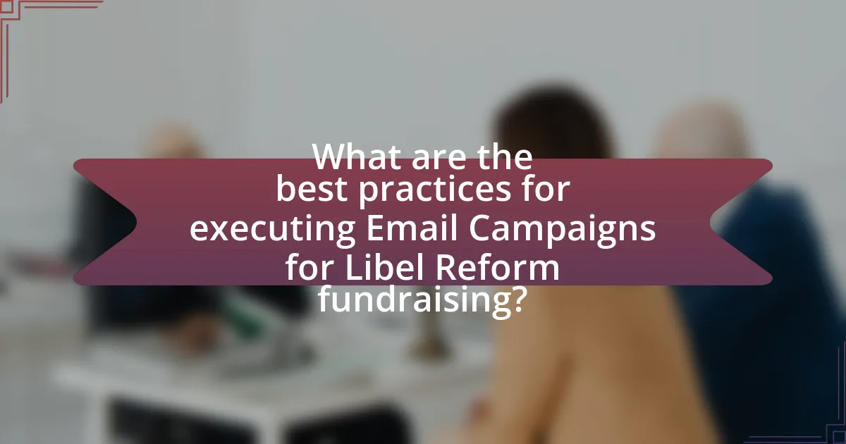 What are the best practices for executing Email Campaigns for Libel Reform fundraising?