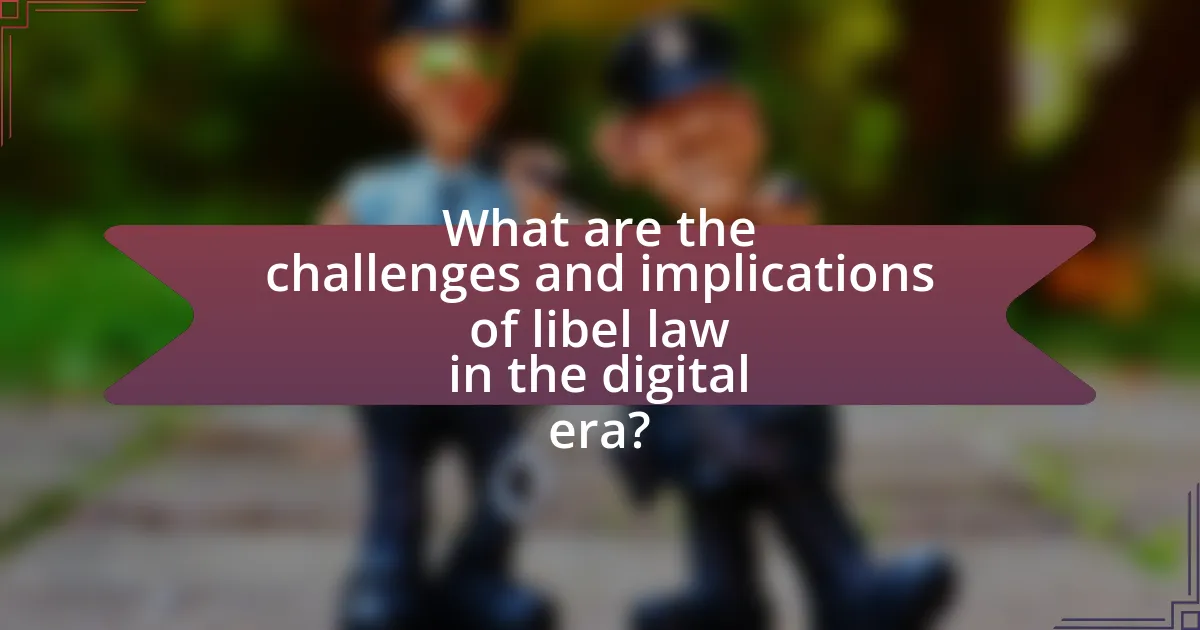 What are the challenges and implications of libel law in the digital era?