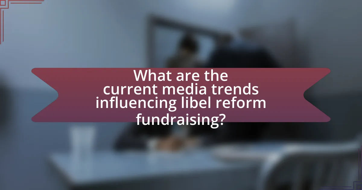 What are the current media trends influencing libel reform fundraising?