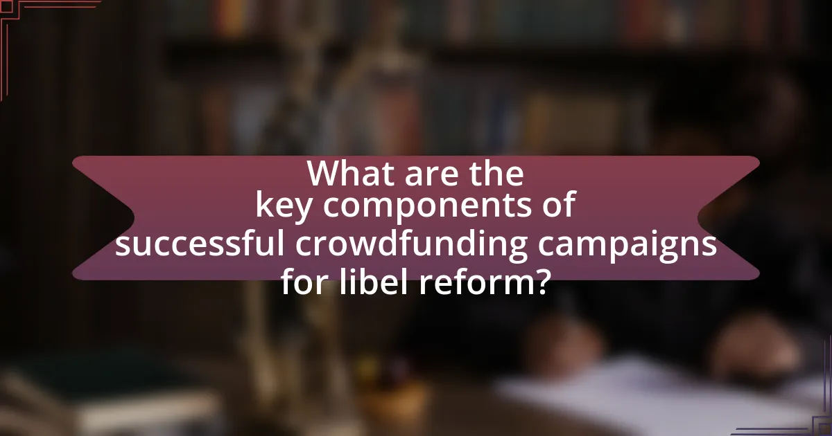 What are the key components of successful crowdfunding campaigns for libel reform?