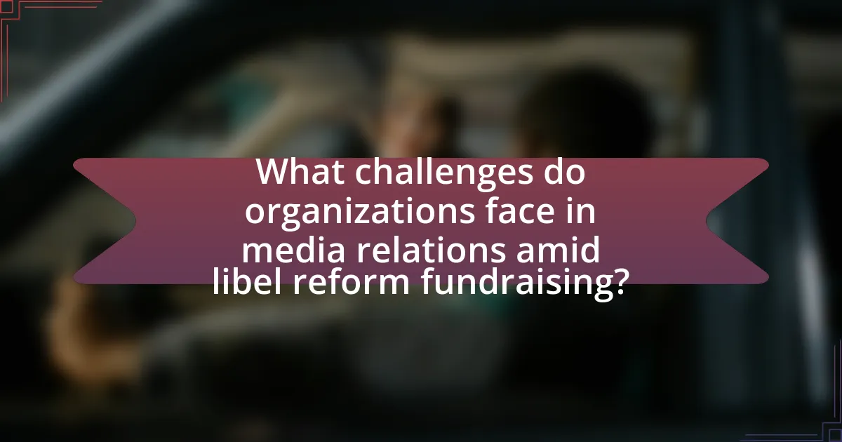 What challenges do organizations face in media relations amid libel reform fundraising?