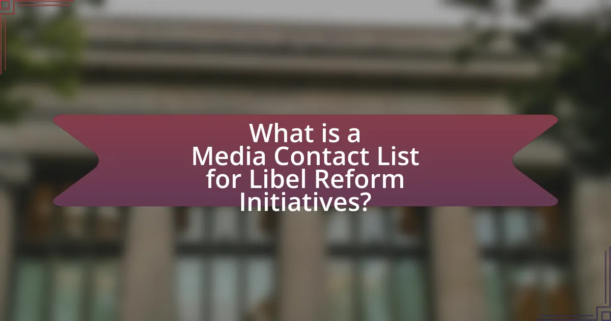 What is a Media Contact List for Libel Reform Initiatives?