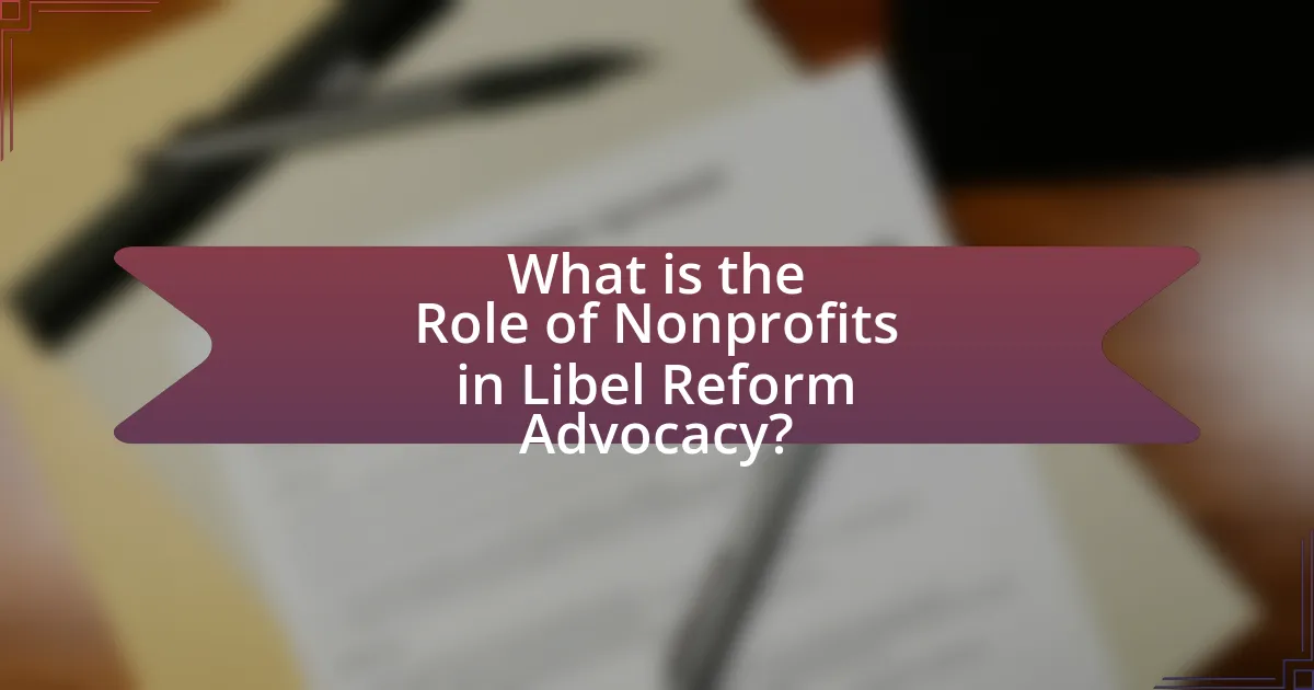 What is the Role of Nonprofits in Libel Reform Advocacy?