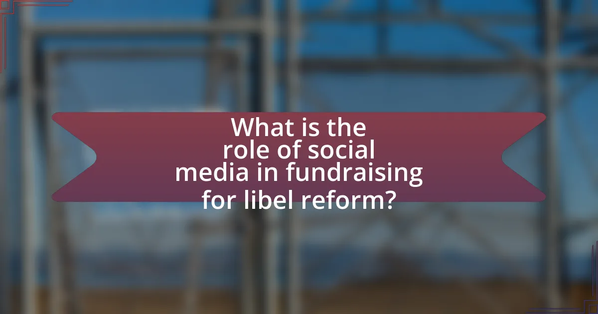 What is the role of social media in fundraising for libel reform?