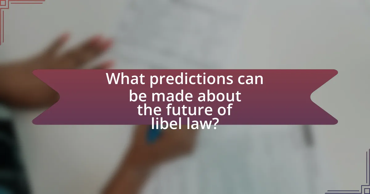 What predictions can be made about the future of libel law?