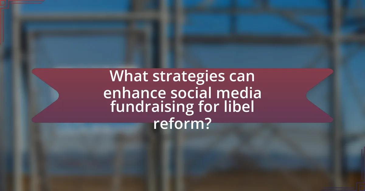 What strategies can enhance social media fundraising for libel reform?