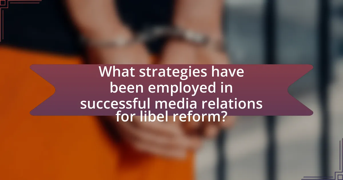 What strategies have been employed in successful media relations for libel reform?